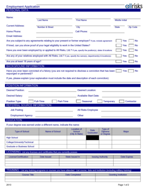 Employment Application Form