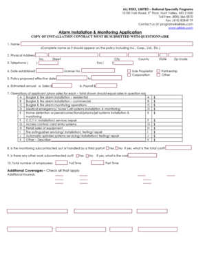 Alarm Installation & Monitoring Application