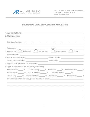 Commercial Media Supplemental Application