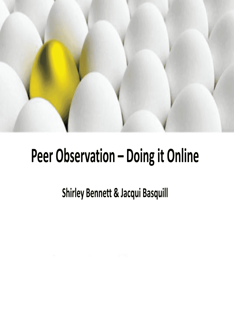 Fillable Online Peer Observation Doing It Online Fax Email Print fillable-online-peer-observation-doing-it-online-fax-email-print