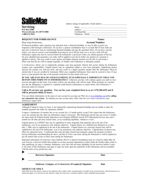 Education Loan Forbearance Request Form