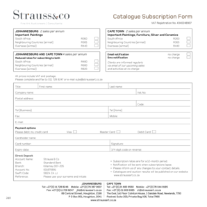 Catalogue Subscription Form