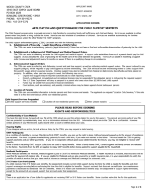 Ohio Child Support Services Application