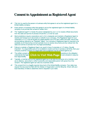 Consent to Appointment as Registered Agent