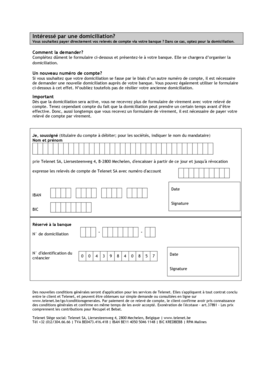 Formulaire d'autorisation de domiciliation Telenet