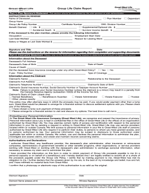 Group Life Claim Report