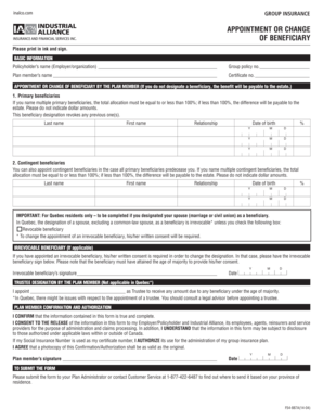 Group Insurance Beneficiary Appointment Form