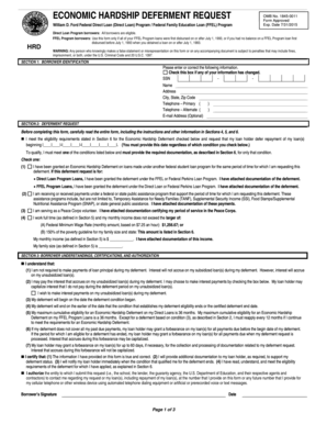 Economic Hardship Deferment Request Form