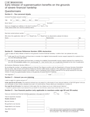 Early Release of Superannuation on Financial Hardship