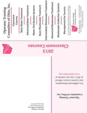 Operator Training Committee of Ohio Course Catalog