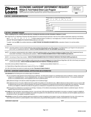 Economic Hardship Deferment Request Form