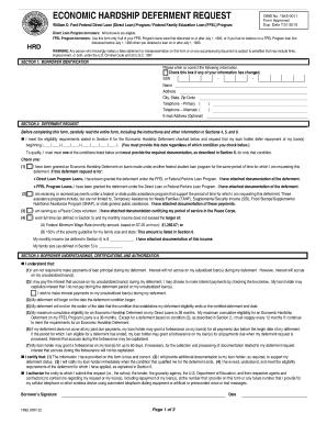 Economic Hardship Deferment Request Form