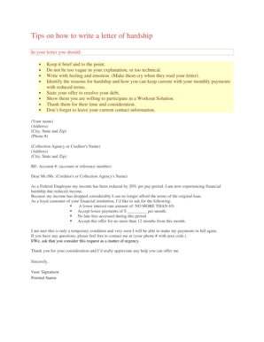 Hardship Letter Template