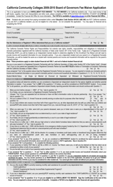 California Community Colleges Board of Governors Fee Waiver Application