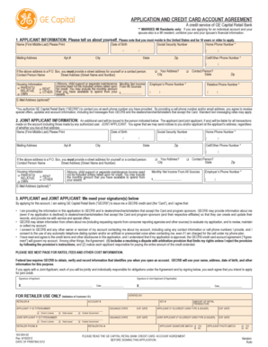 GE Capital Retail Bank Credit Card Application