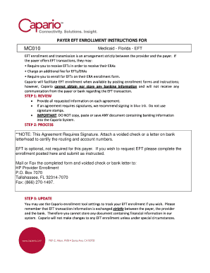 Florida Medicaid EFT Authorization Agreement
