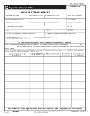 VA Medical Expense Report