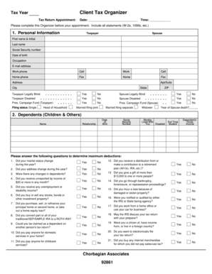 Tax Year Client Tax Organizer
