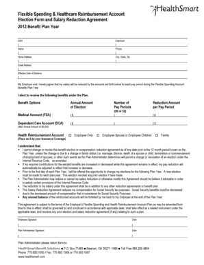 Flexible Spending & Healthcare Reimbursement Account Election Form