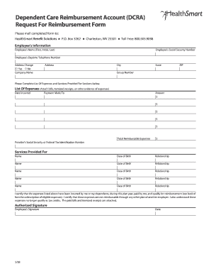 Dependent Care Reimbursement Request Form