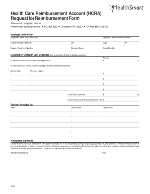 health care reimbursement account request for reimbursement charleston wells fargo form