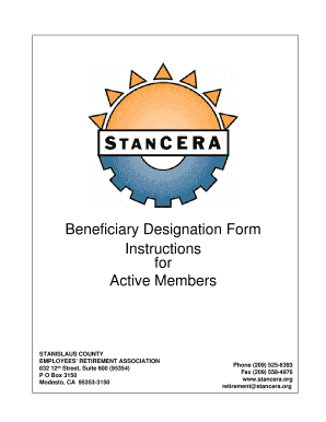 StanCERA Beneficiary Designation Form