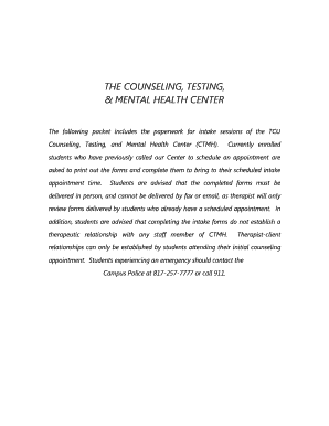 TCU Counseling Intake Forms