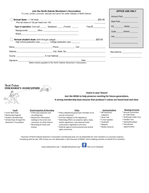 North Dakota Stockmen’s Association Membership Form