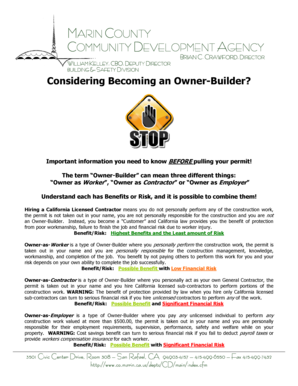 California Owner-Builder Permit Notice