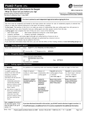 Queensland Selling Agent Disclosure Form