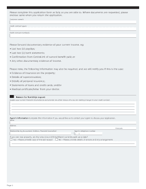 Application for Variation to Contract due to Financial Hardship