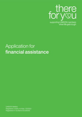 UNISON Financial Assistance Application Form
