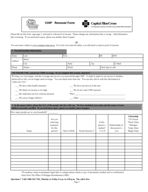 CHIP Renewal Form