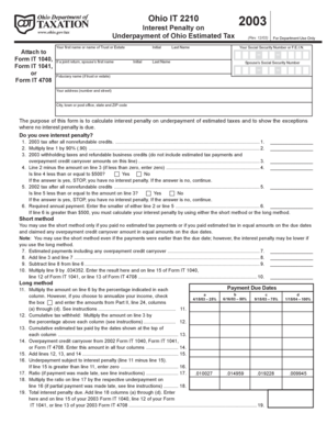 Ohio IT 2210 Form