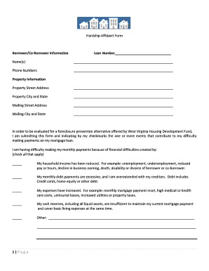 Hardship Affidavit Form
