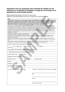 German Wage Tax Exemption Application