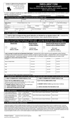Southern California Drug Benefit Fund Enrollment Form