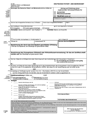 Antrag auf Erteilung eines ergänzenden Schutzzertifikats