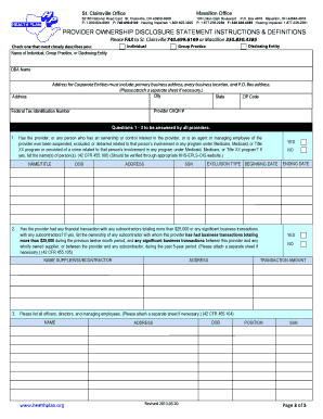 Provider Ownership Disclosure Statement