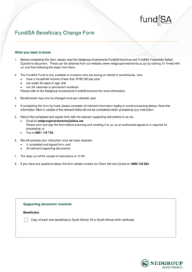 FundiSA Beneficiary Change Form