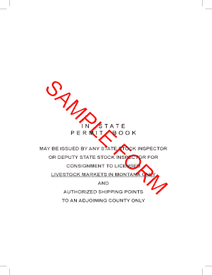 Montana Livestock Market Consignment Permit