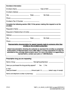 Request for Redetermination of Medicare Prescription Drug Denial