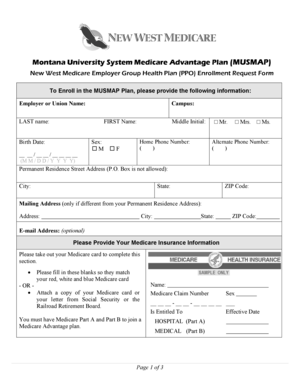 Montana Medicare Advantage Plan Enrollment Form