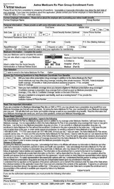 Aetna Medicare Rx Plan Group Enrollment Form