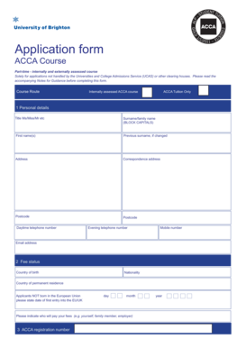 ACCA Course Application Form