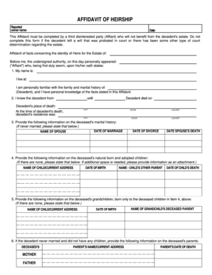 Affidavit of Heirship