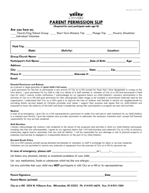 Parent Permission Slip