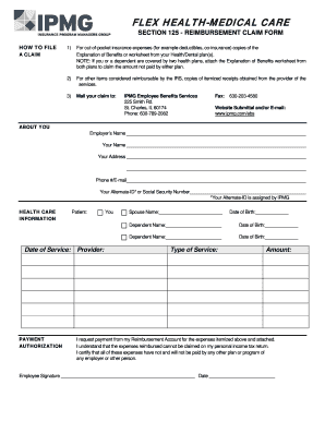 Flex Health-Medical Care Reimbursement Claim Form