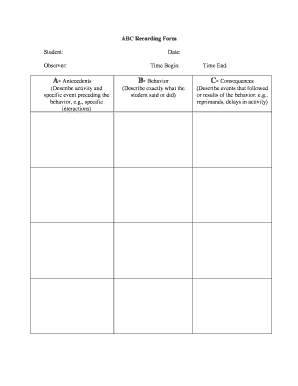 23 Printable antecedent behavior consequence examples Forms and Templates -  Fillable Samples in PDF, Word to Download | pdfFiller