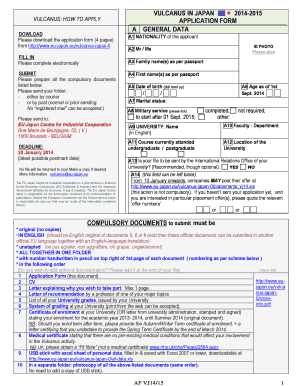 VULCANUS IN JAPAN 2014-2015 APPLICATION FORM A ... - relint unime